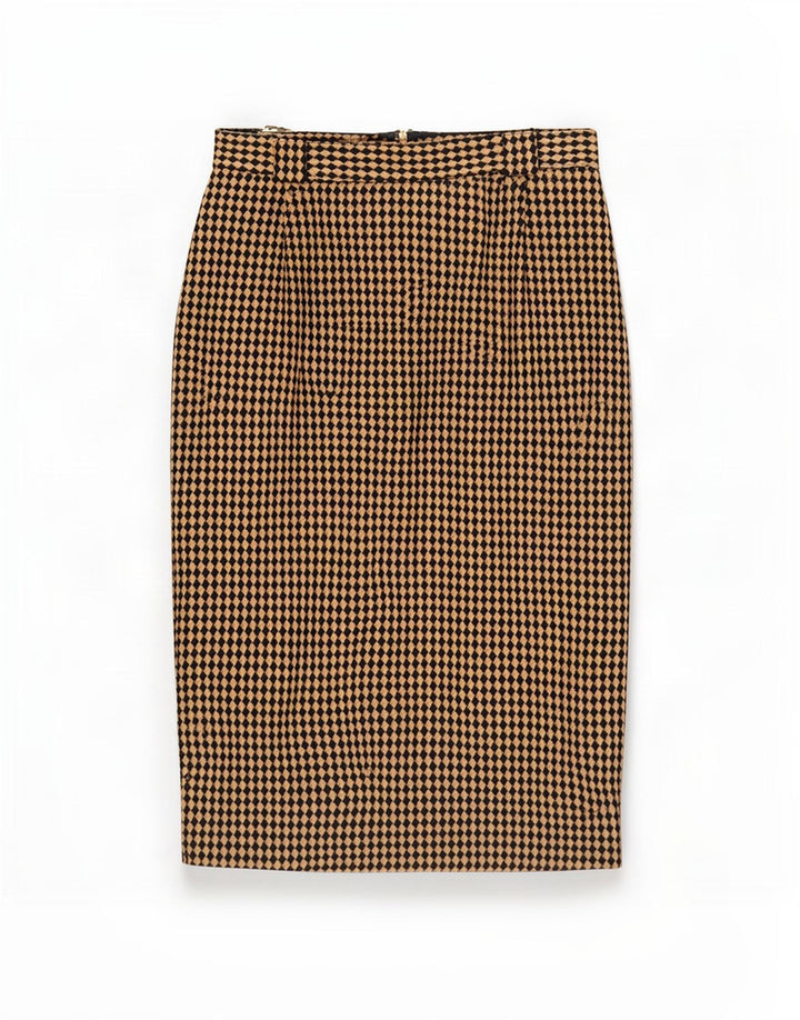 Michael H Jupe crayon pour femme UK 12 Medium W26 Beige Argyle/Diamond Wool