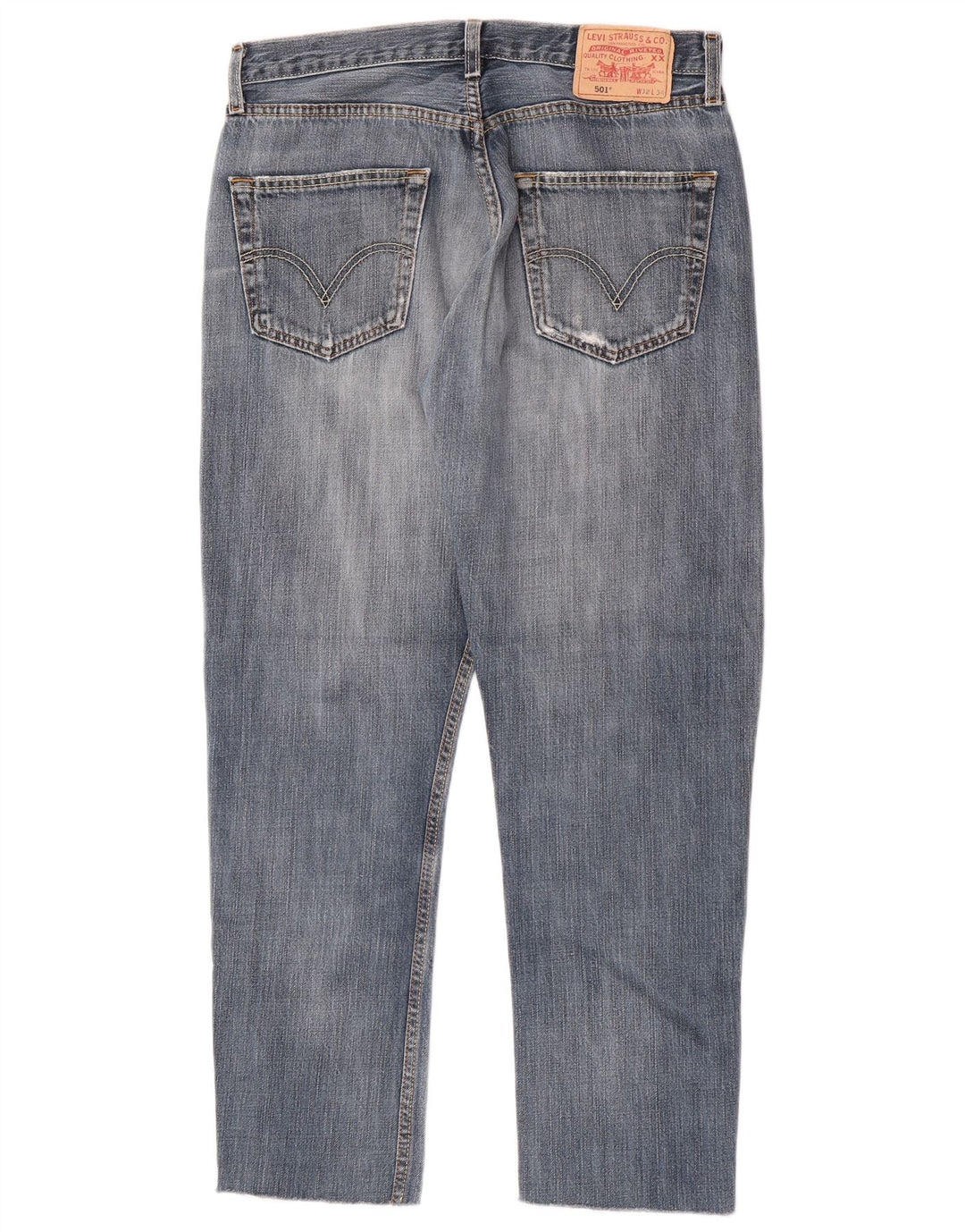 Levi's Jean Droit 501 Vieilli Homme W32 L28 Bleu Coton