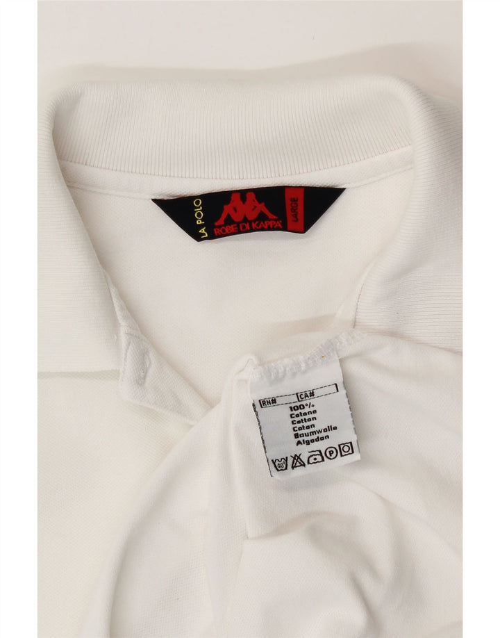 KAPPA Polo Femme UK 14 Large Blanc Coton