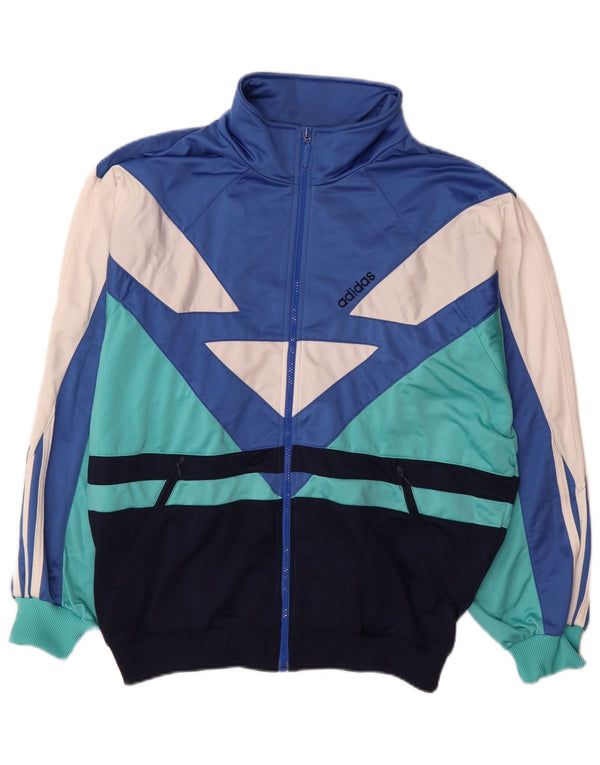 Adidas Veste de survêtement pour homme UK 40/42 Bleu moyen Colorblock Polyester