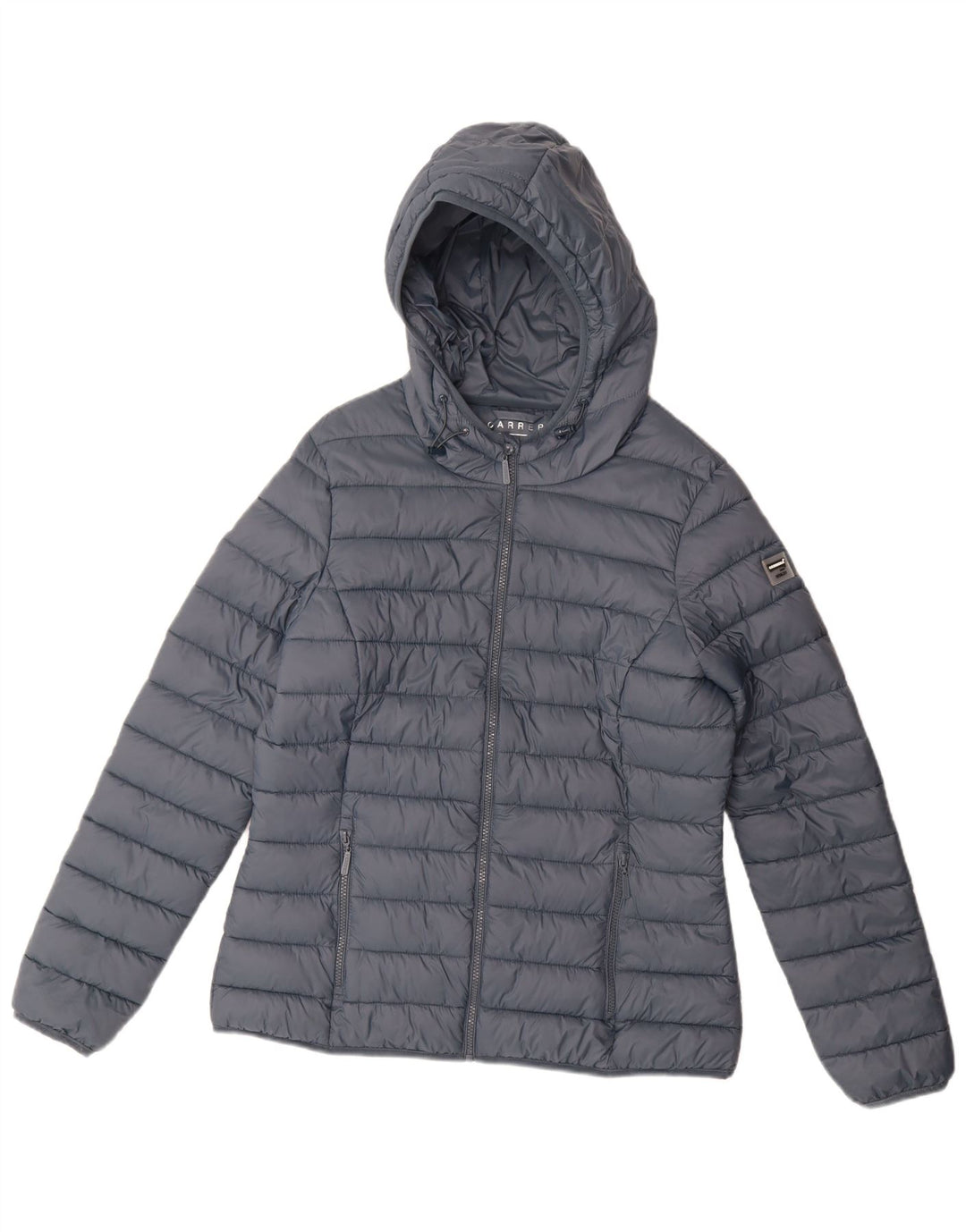 Carrera Veste matelassée à capuche pour femme UK 16 Large Bleu Polyamide