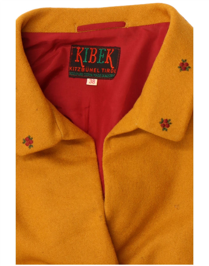 VINTAGE Veste Blazer 4 Boutons Femme IT 38 XS Coton Jaune