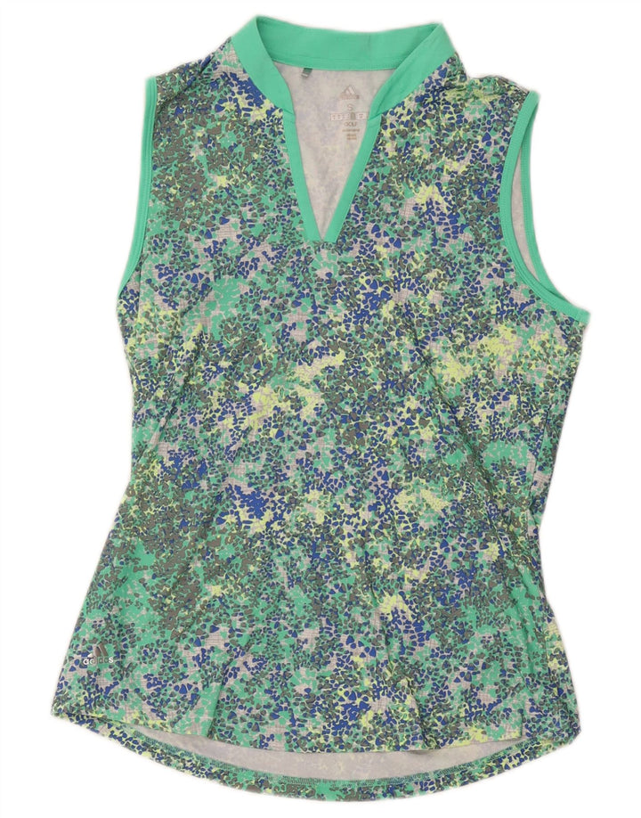 Adidas Débardeur de golf pour femme UK 10 Petit vert à pois en polyester
