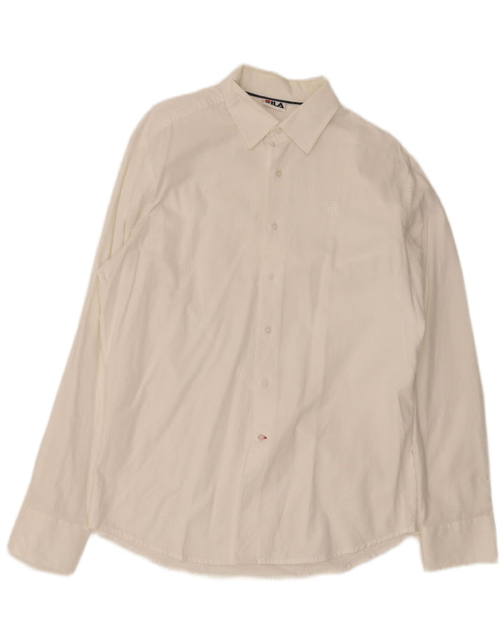 Fila Chemise Homme Large Blanc Coton