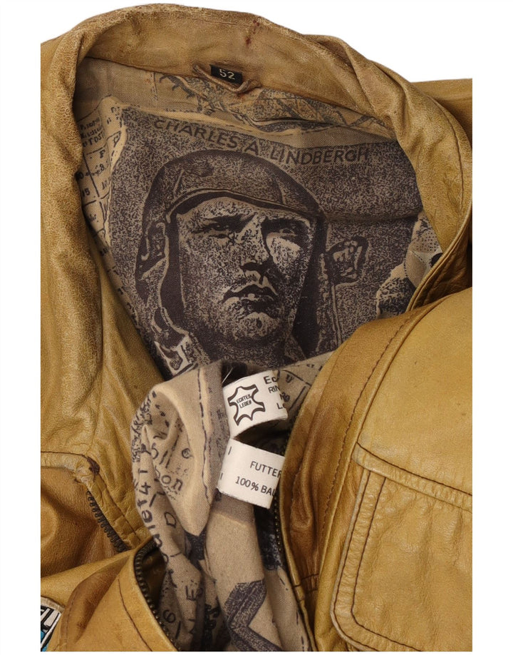 Charles A Lindbergh Veste d'aviateur de vol pour homme EU 52 XL Beige