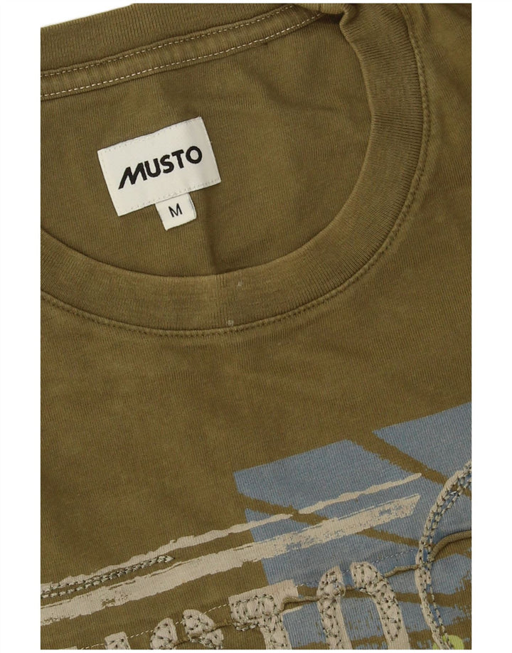 Musto T-Shirt Graphique Homme Kaki Moyen Coton