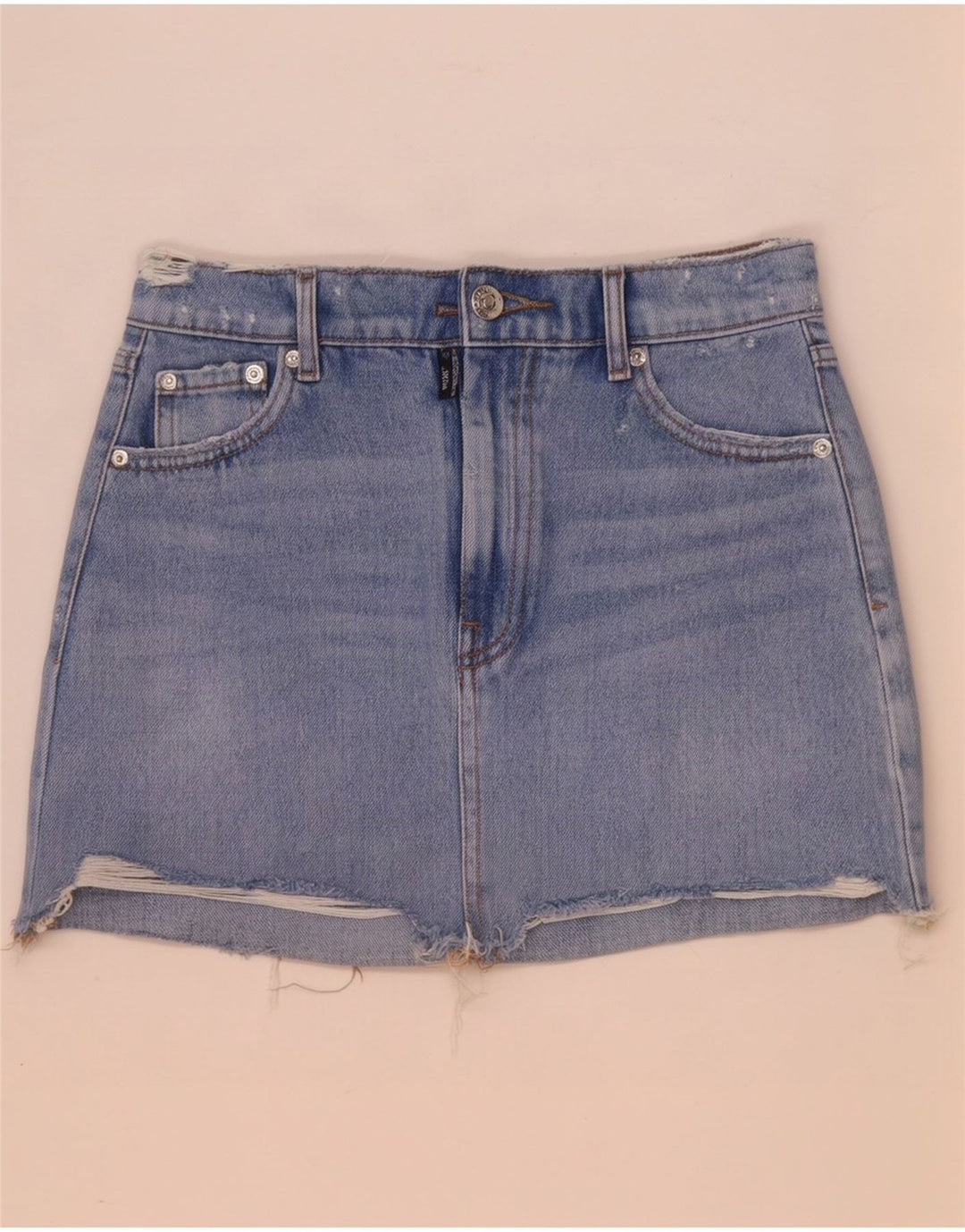 Zara Femme Mini Jupe En Jean XS W24 Bleu