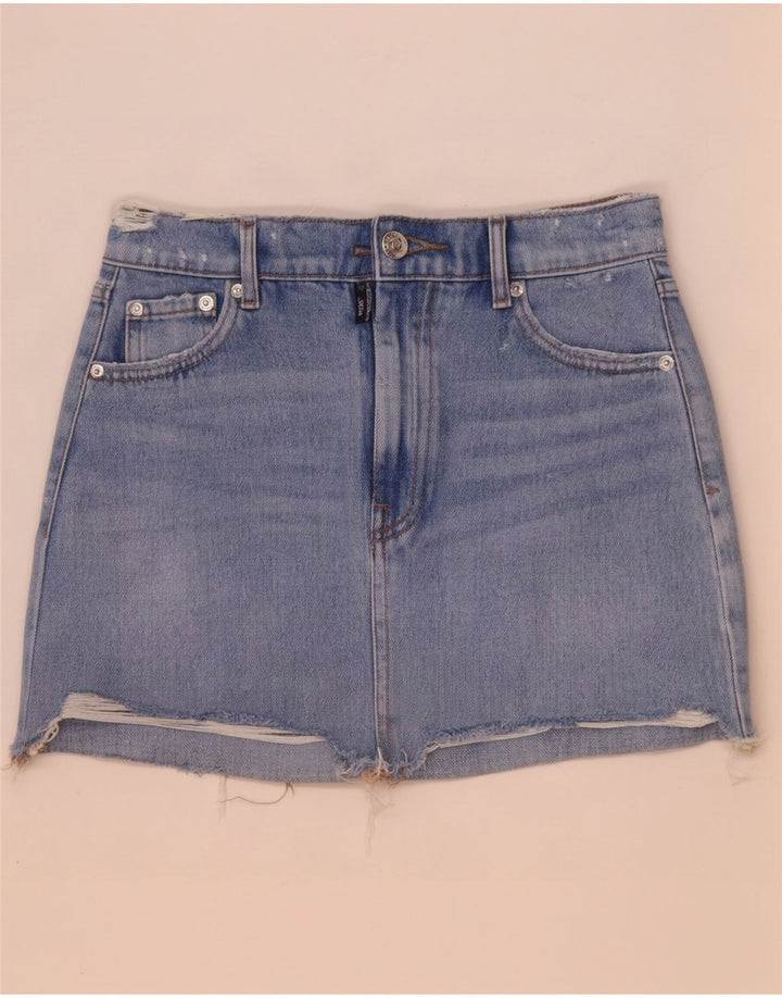 Zara Femme Mini Jupe En Jean XS W24 Bleu