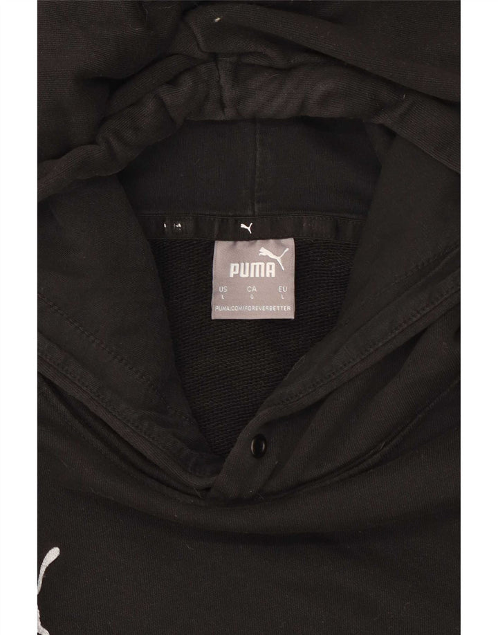 Puma Pull à capuche pour homme en coton noir Taille L