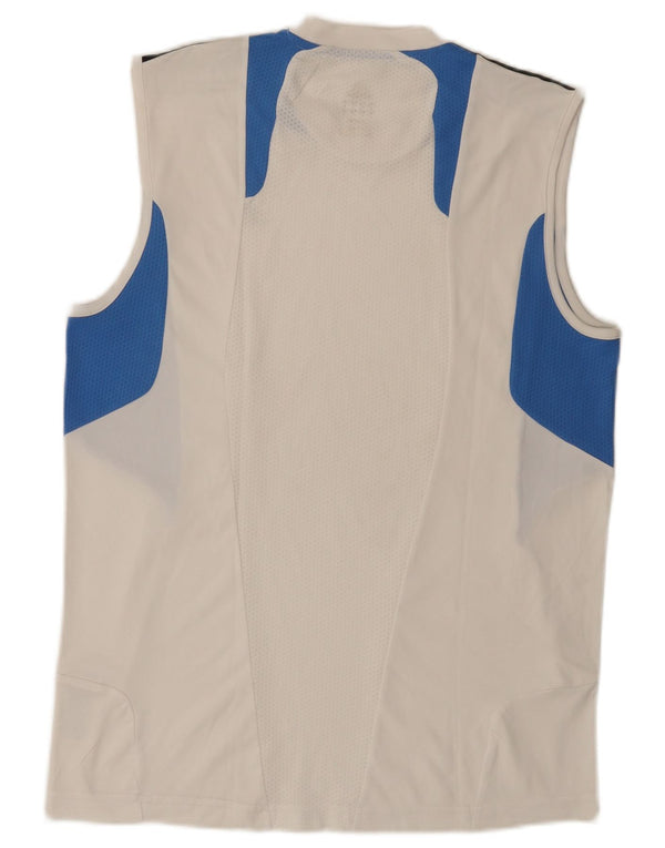 Adidas Mens Climacool Vest Top Medium White Colourblock Polyester