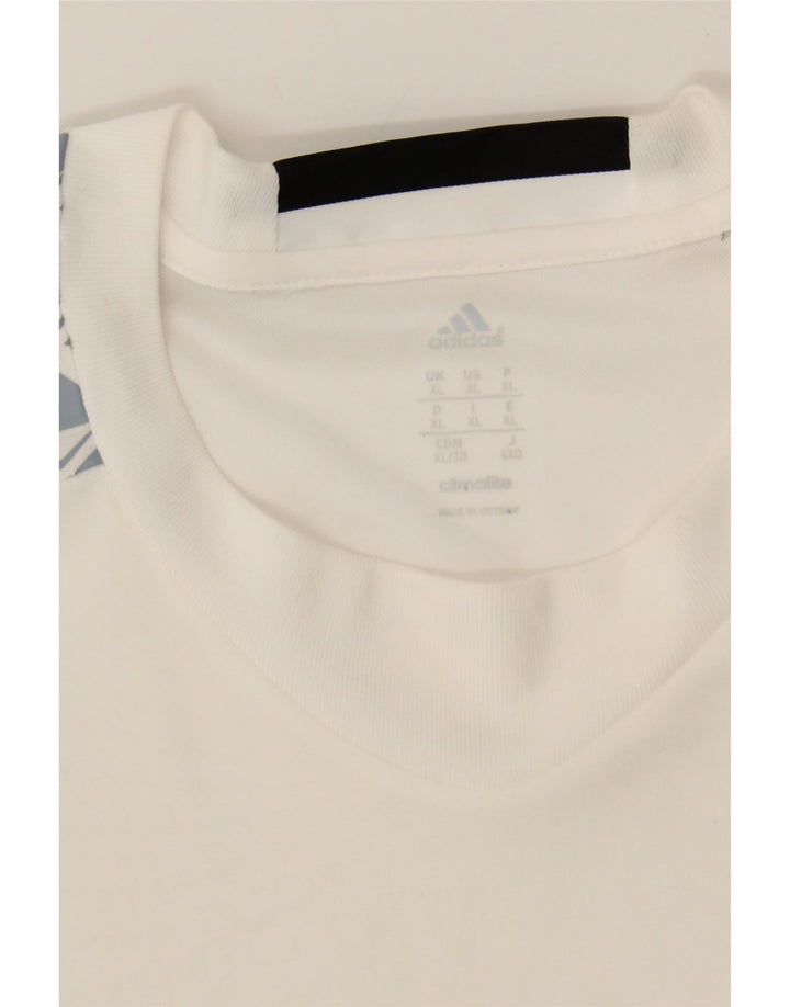ADIDAS Homme Adizero Graphic Top Manches Longues XL Blanc Polyester