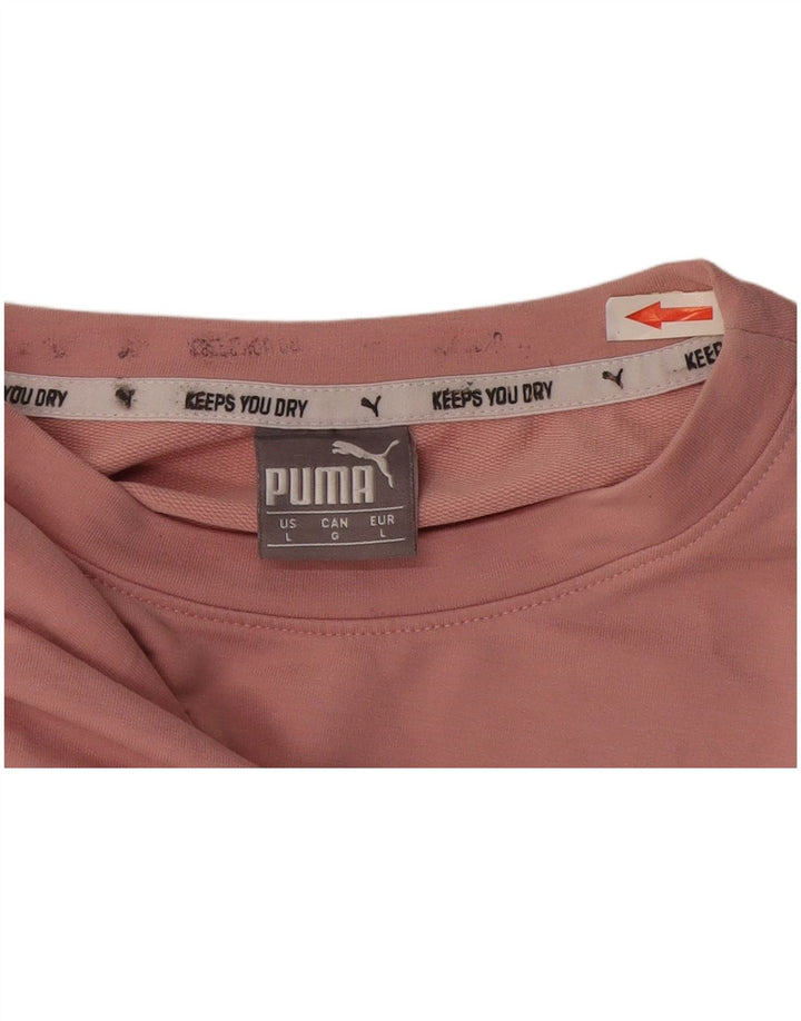 Puma T-shirt court graphique pour femme UK 16 Large Rose Polyester