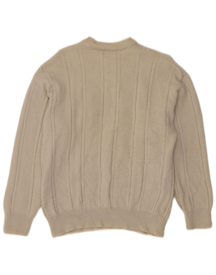 KAPPA Pull graphique à col rond pour homme, grand beige