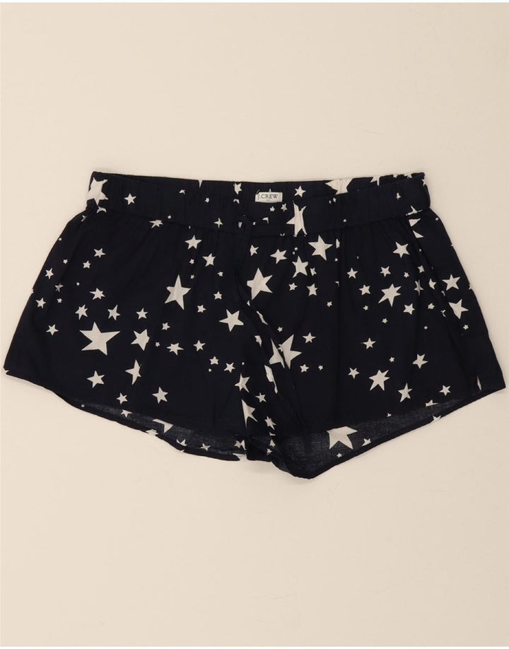 J. CREW Womens Abstract Pattern Sport Shorts UK 10 Small Navy Blue Cotton Vintage J. Crew and Second-Hand J. Crew from Messina Hembry 