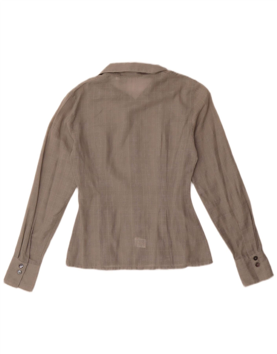 chemise femme vintage UK 10 Petit coton à carreaux gris