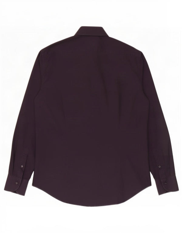 Ungaro Chemise Homme Taille 40 15 3/4 Coton Violet Moyen