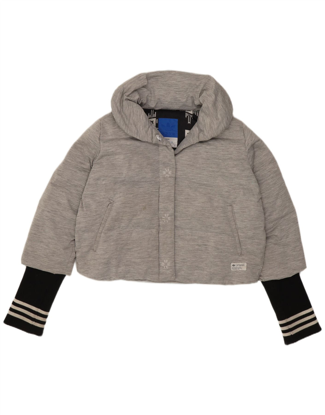Adidas Veste courte rembourrée pour femme UK 14 Gris moyen Colourblock Polyamide