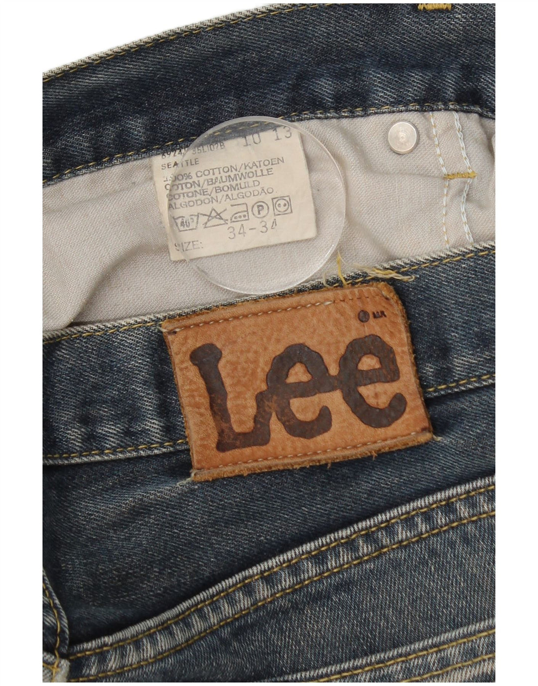 Lee Jean Droit Seattle W34 L30 Homme Bleu Coton