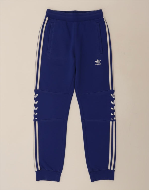 Adidas Pantalon de survêtement graphique pour femme Joggers UK 10 Petit coton bleu