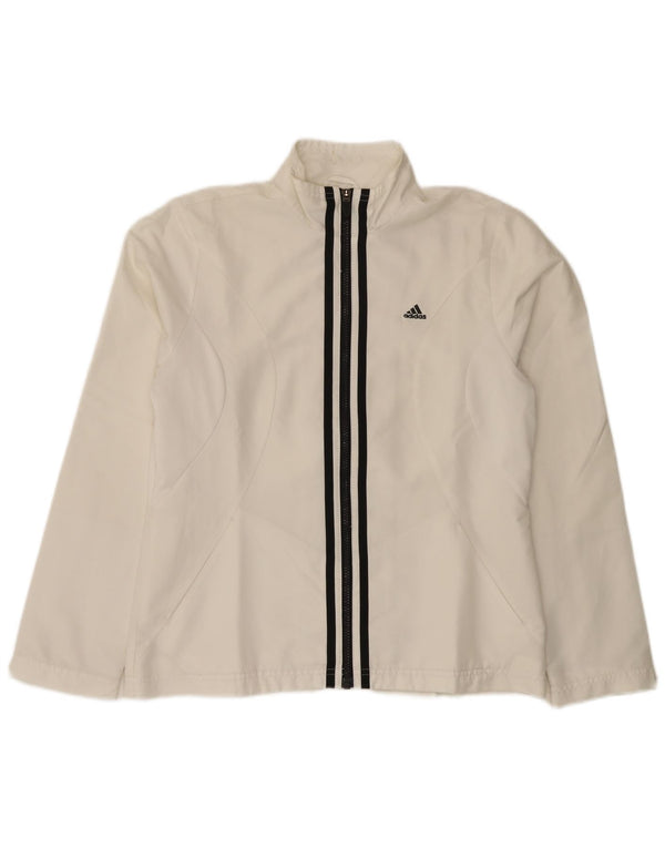 Adidas Veste de survêtement pour femme UK 14 Medium Blanc Polyester