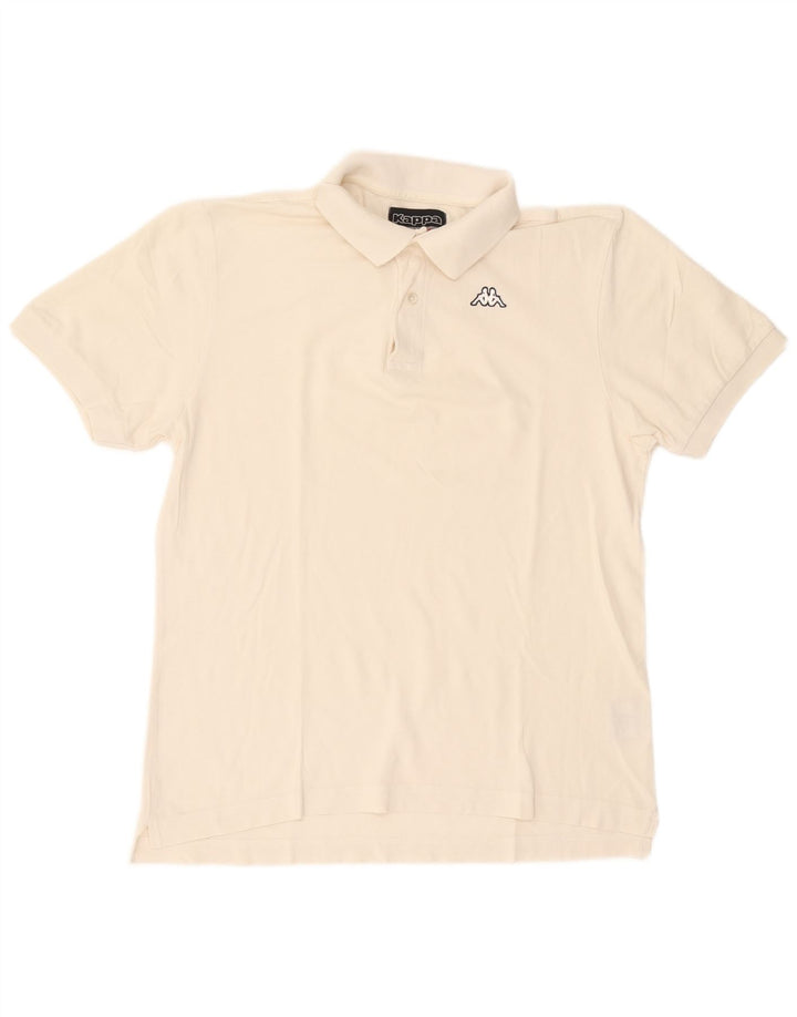 Kappa Polo Homme Blanc Cassé Moyen Coton