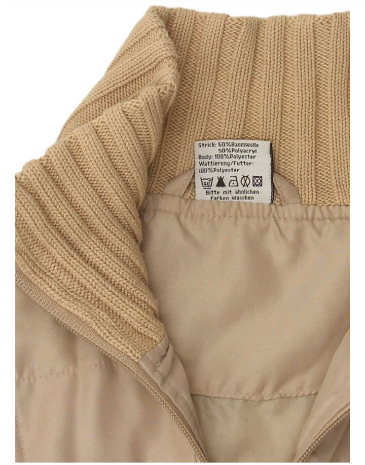 Veste Bomber Femme Vintage EU 36 Petit Polyester Beige