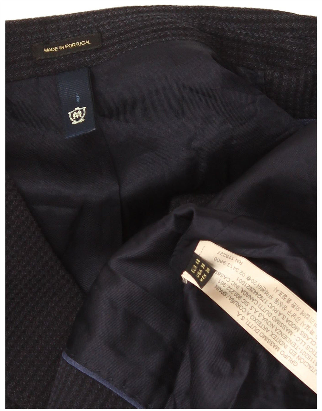 Massimo Dutti Veste blazer à 2 boutons pour homme EU 48 en acétate bleu marine moyen