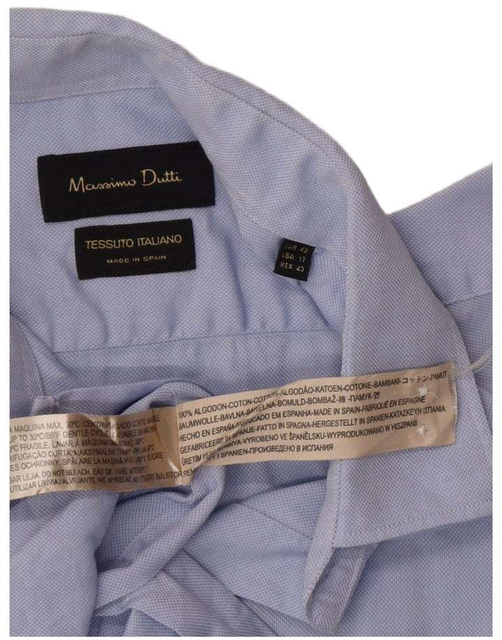 Massimo Dutti Chemise Homme Taille 43 17 Grand Bleu Coton