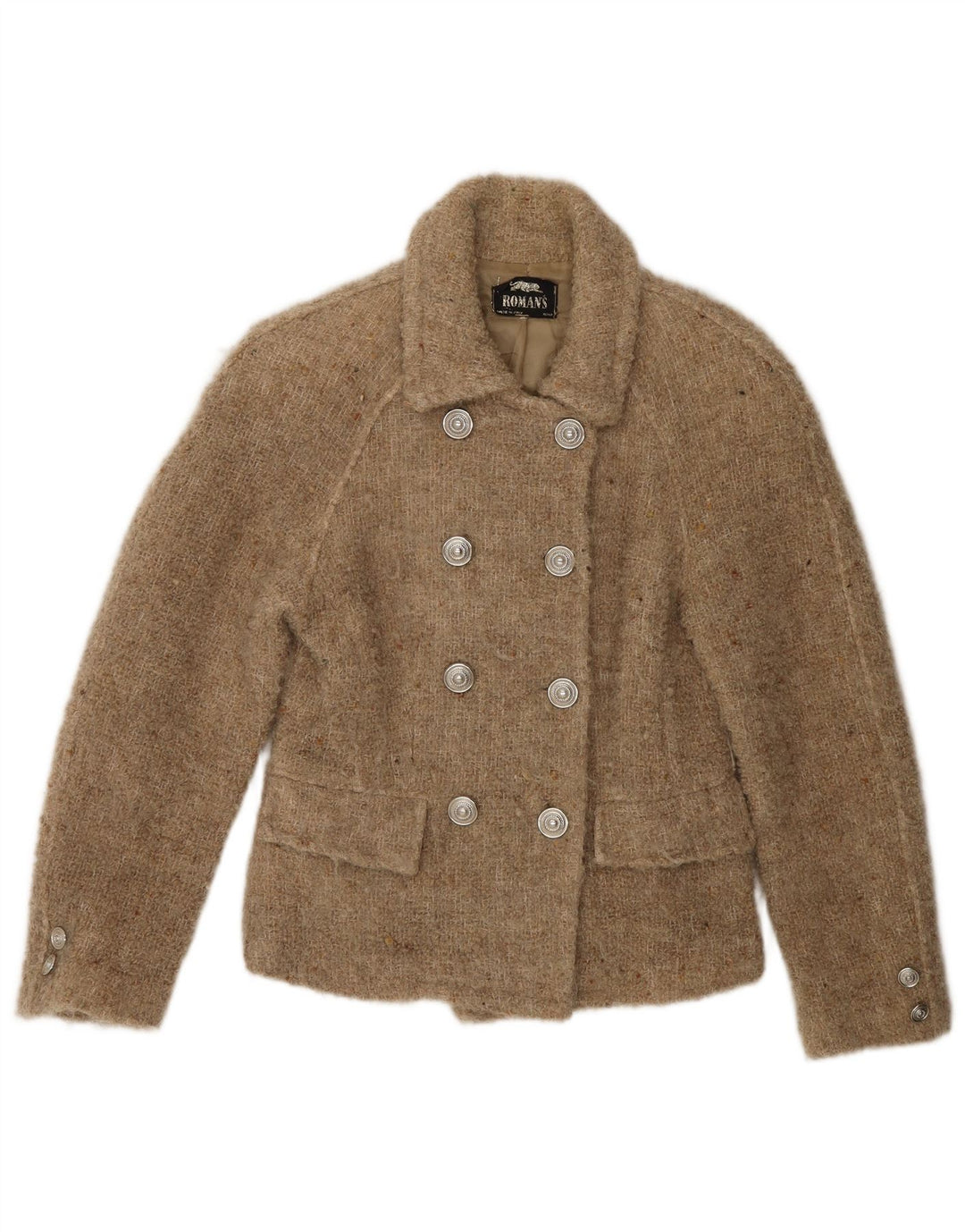 Roman's Caban Femme UK 10 Petite Laine Mouchetée Beige
