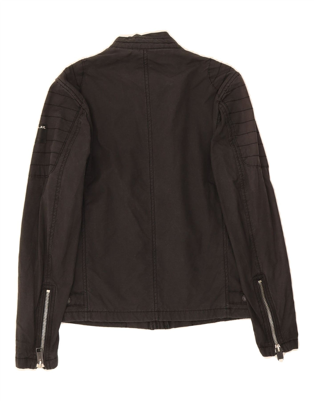 REPLAY Womens Bomber Jacket UK 6 XS Black Vintage Replay and Second-Hand Replay from Messina Hembry 