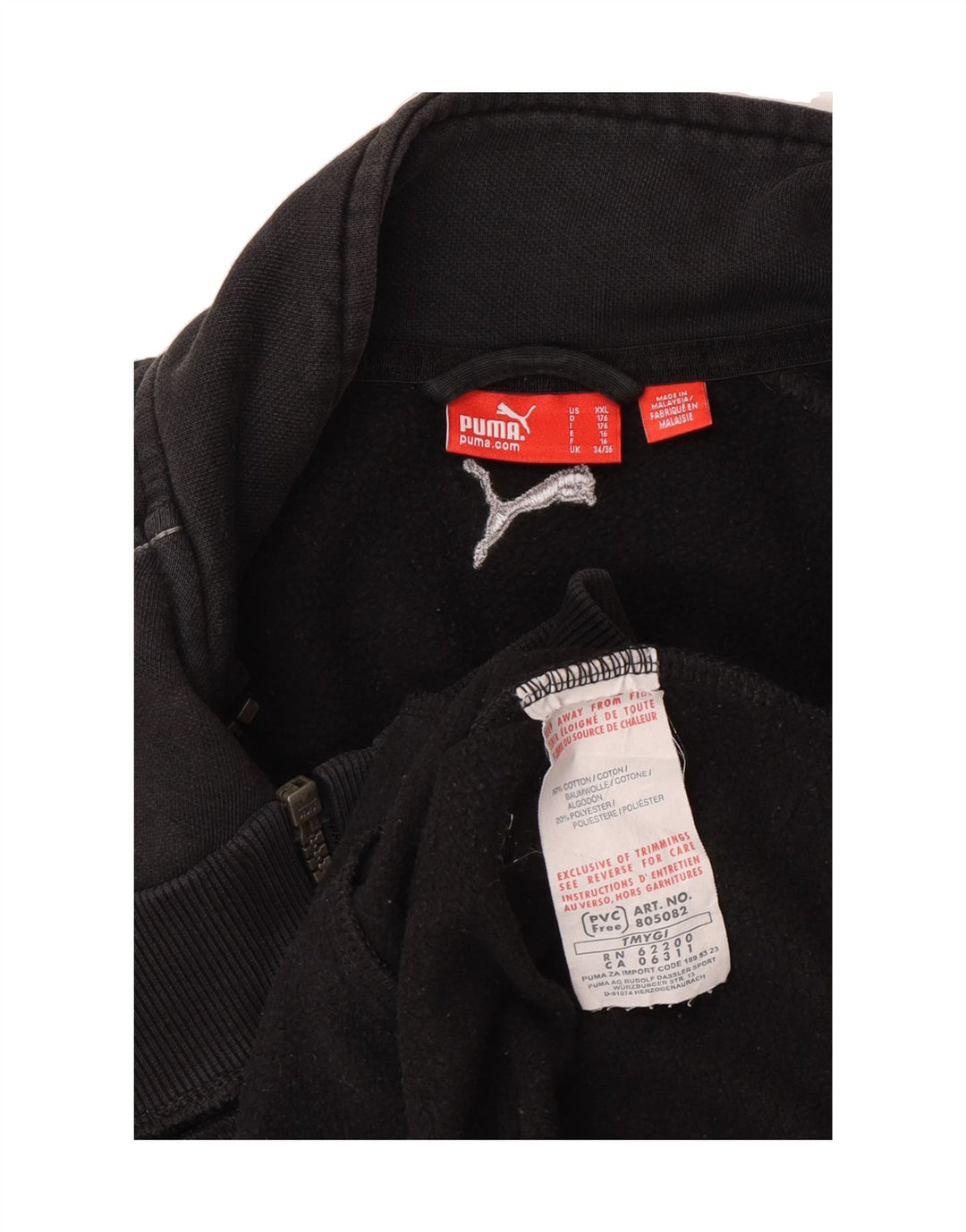 PUMA Boys Graphic Tracksuit Top Jacket 15-16 Years  Black Cotton Vintage Puma and Second-Hand Puma from Messina Hembry 