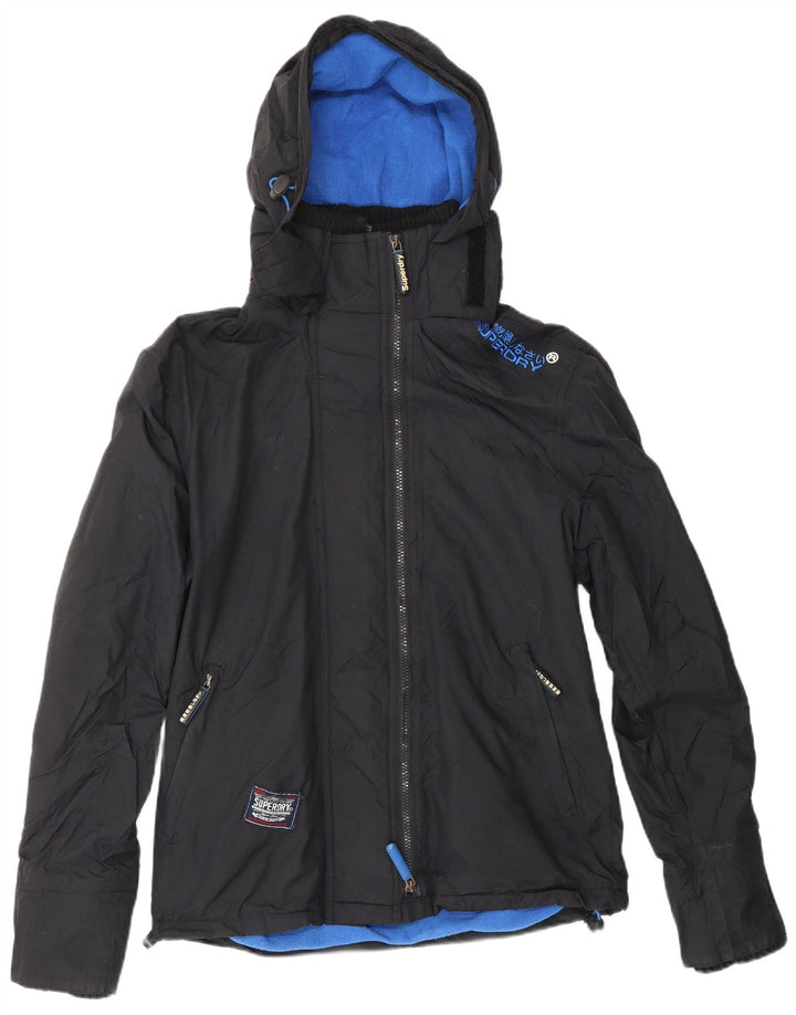 SUPERDRY Veste coupe-vent à capuche Windcheater pour femme UK 14 Medium Noir