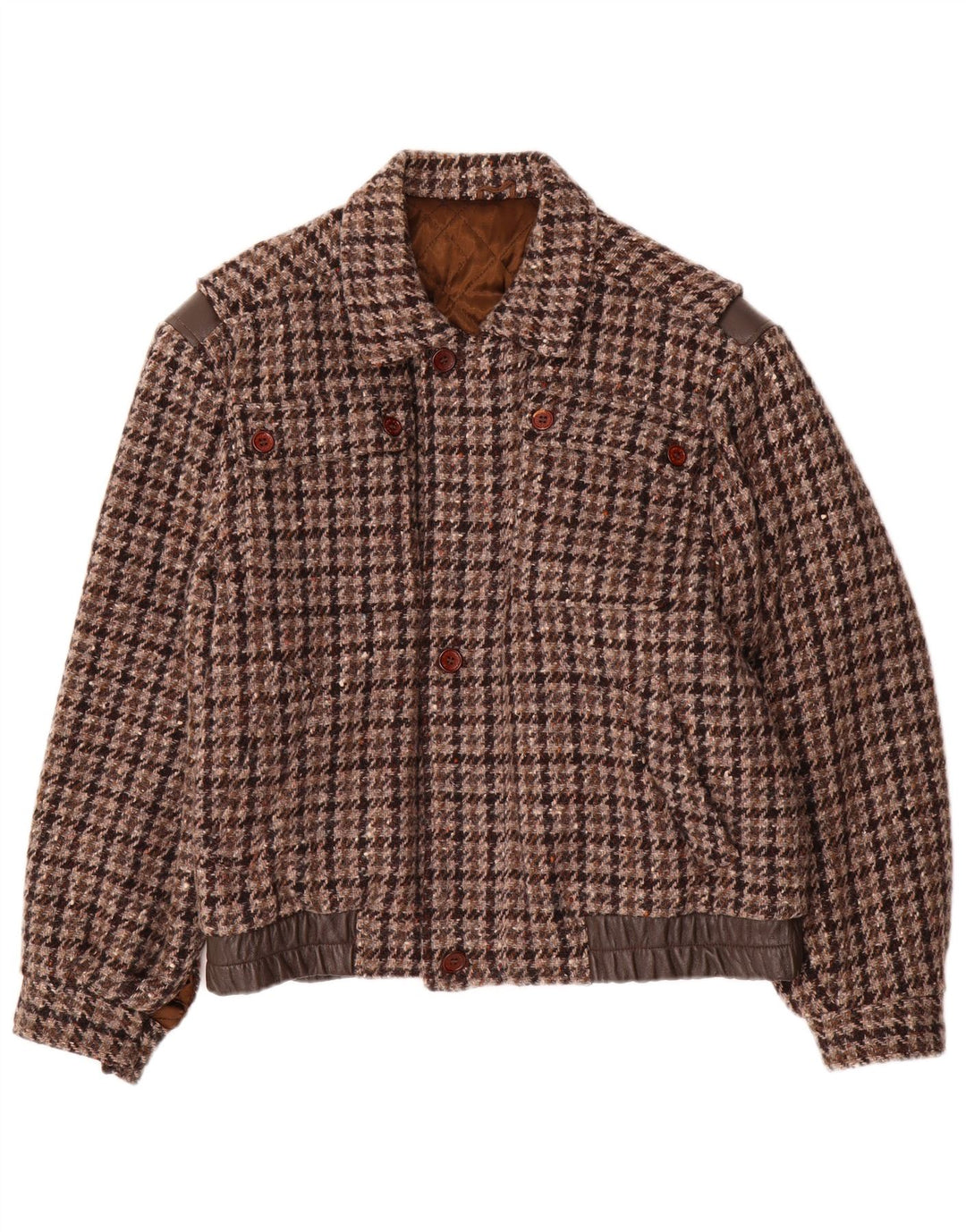 Dimensions Blouson Bomber Homme IT 46 Petit Marron Laine Pied-de-Poule