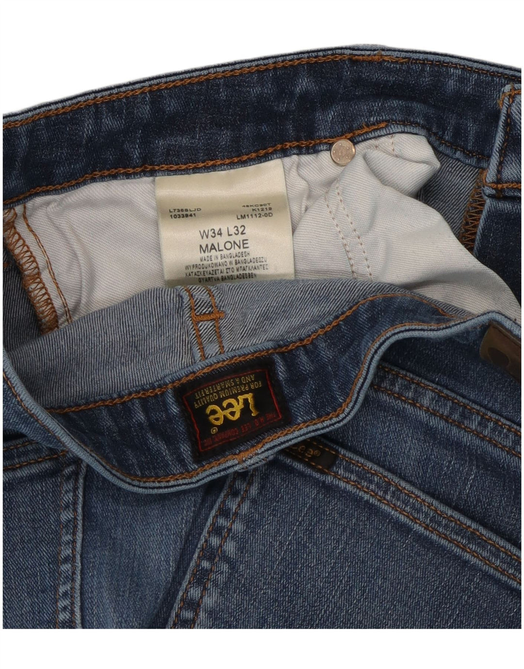 Lee Jean Slim Malone Femme W34 L30 Bleu Coton