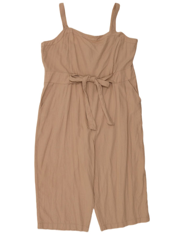 Fat Face Womens Sleeveless Jumpsuit UK 22 3XL W48 L20 Beige Linen