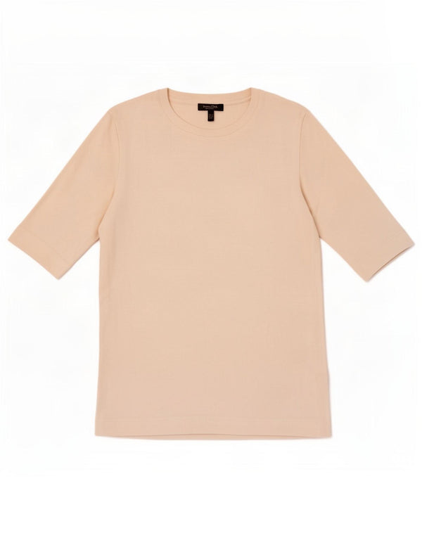 Massimo Dutti T-Shirt Femme Top UK 6 XS Coton Blanc Cassé