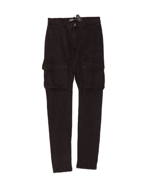 Zara Pantalon Cargo Slim Homme EU 36 XS W29 L31 Coton Noir