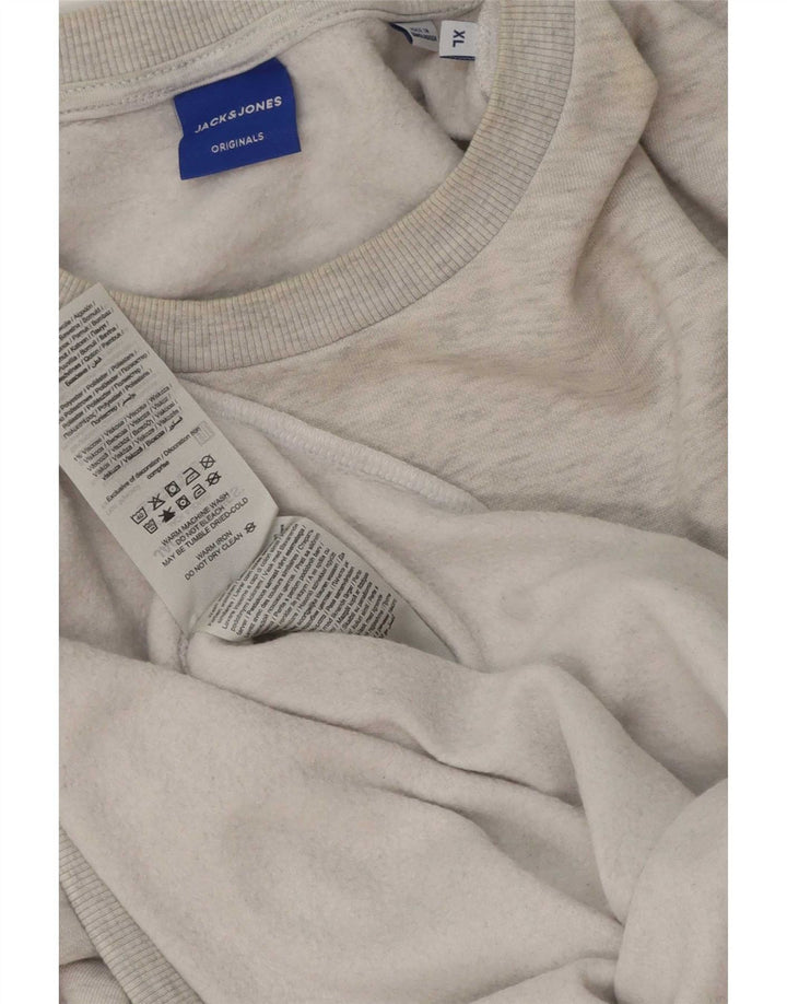 Jack & Jones Sweat-Shirt Graphique Homme XL Gris Moucheté Coton