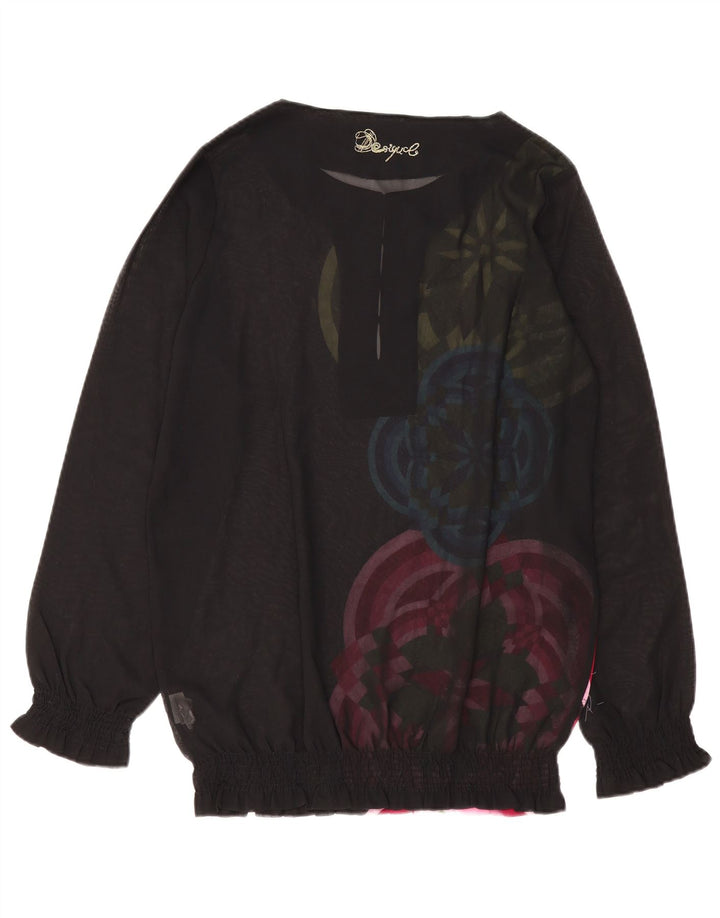 DESIGUAL Chemisier à manches longues pour femme UK 18 XL Noir Géométrique Polyester