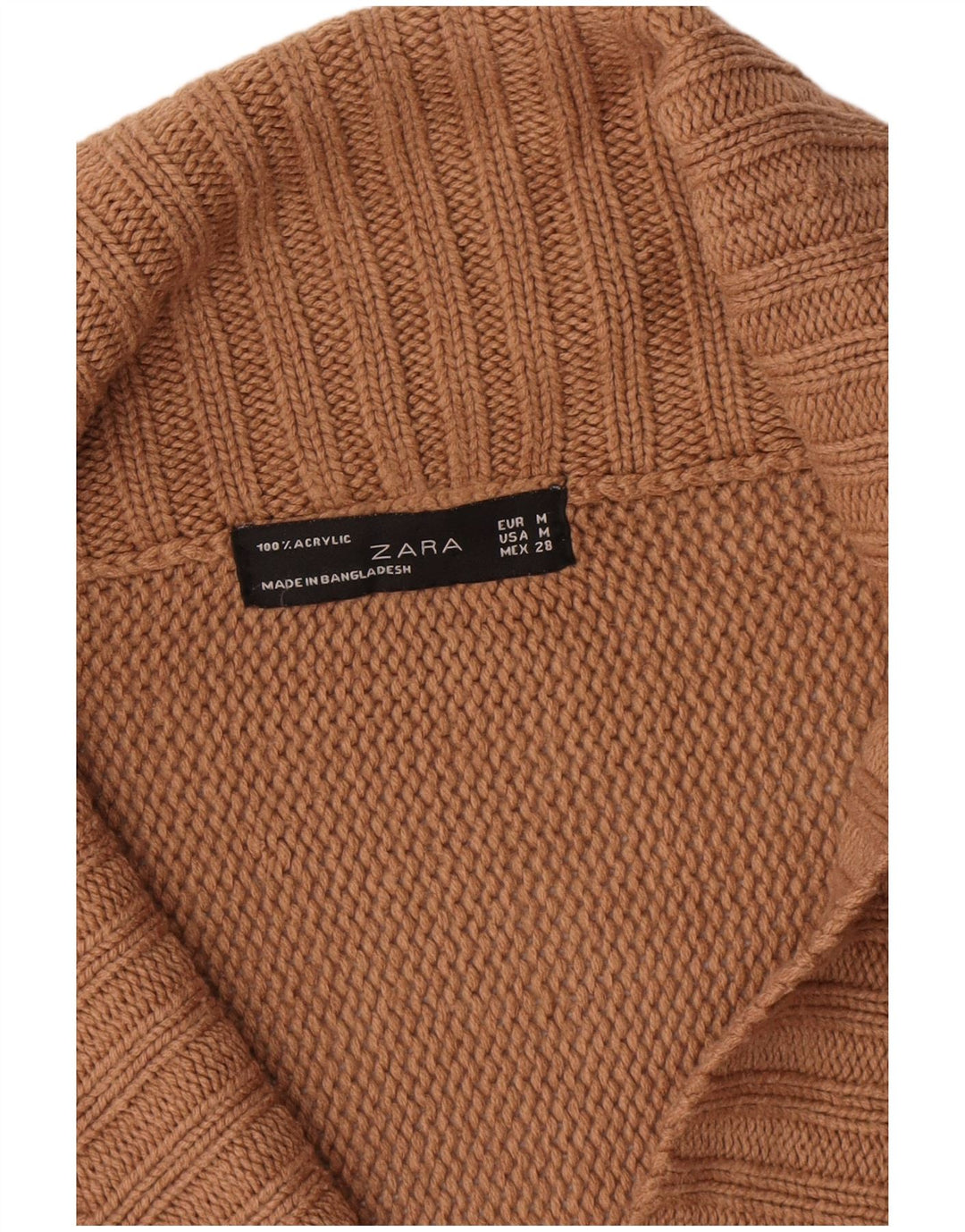 Zara Cardigan Femme Pull UK 14 Marron Moyen
