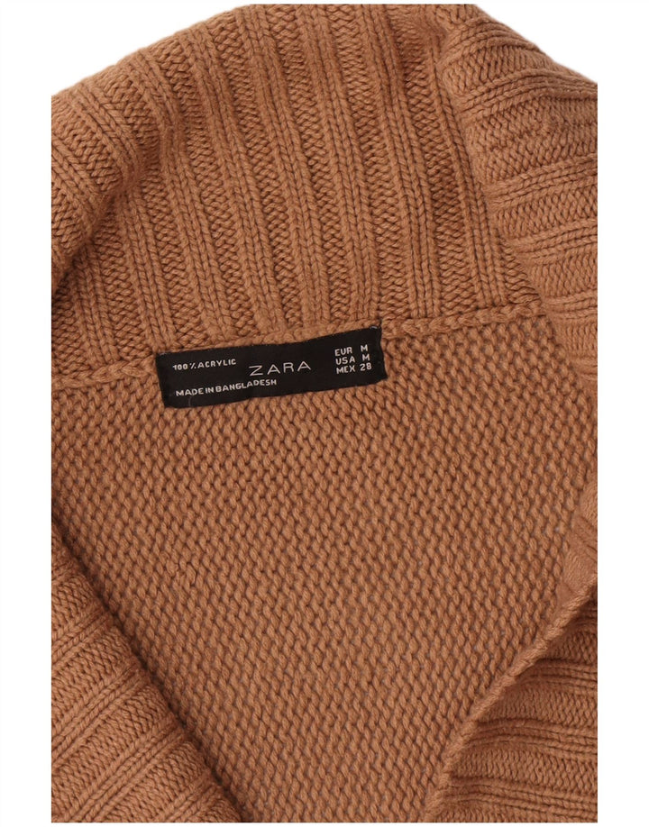 Zara Cardigan Femme Pull UK 14 Marron Moyen