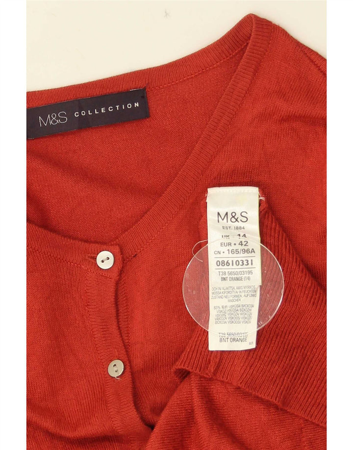 Marks & Spencer Cardigan pour femme en viscose orange moyen UK 44