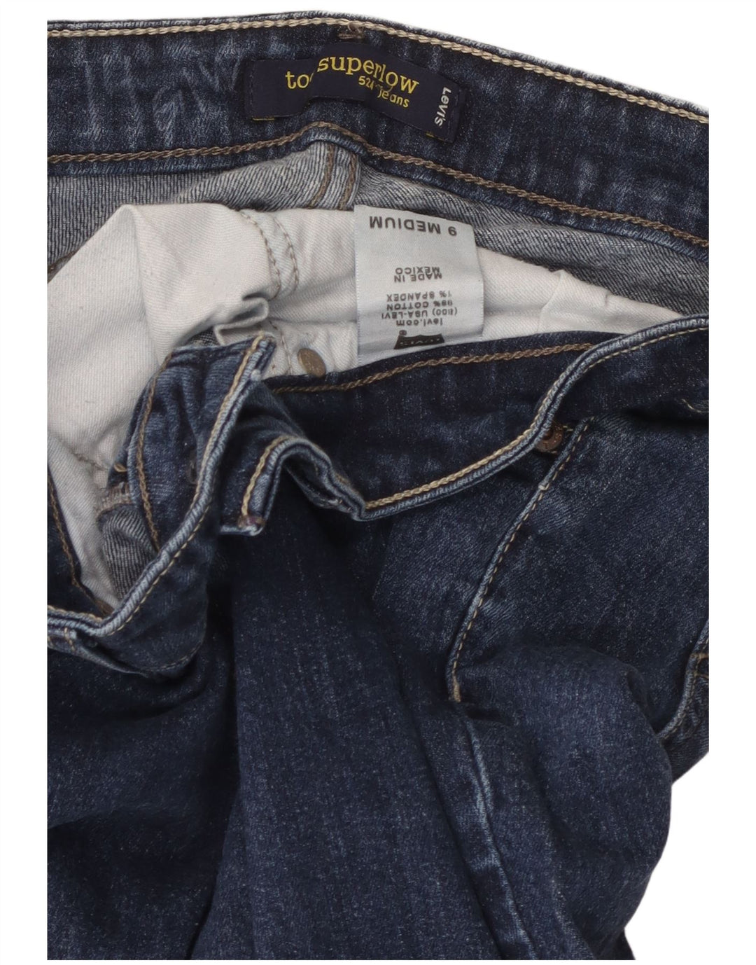 Levi's Jean 524 Super Low Skinny Femme US 9 Medium W32 L31 Bleu Coton