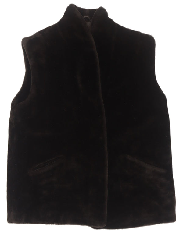 Easy Gilet surdimensionné en fausse fourrure pour femme UK 16 Grand Acrylique Noir