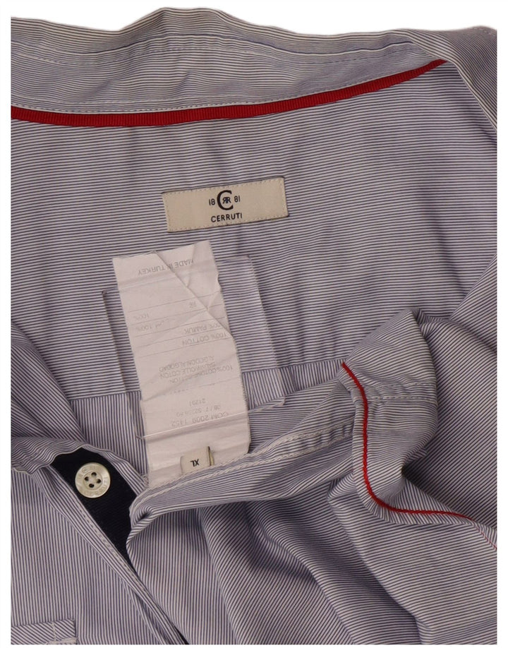Cerruti 1881 Chemise Homme XL Bleu Rayure Coton