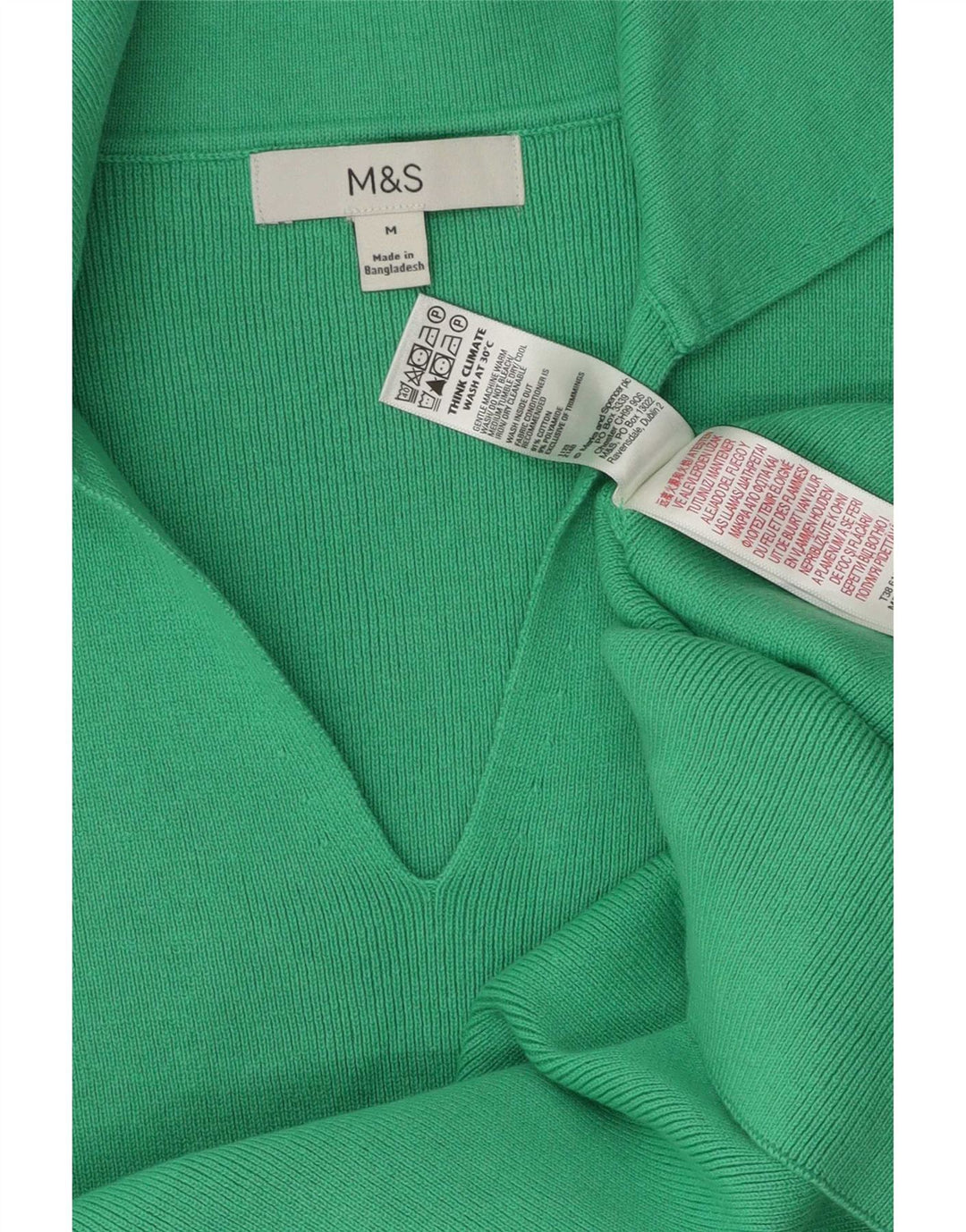 Marks & Spencer Polo Femme UK 12 Coton Vert Moyen