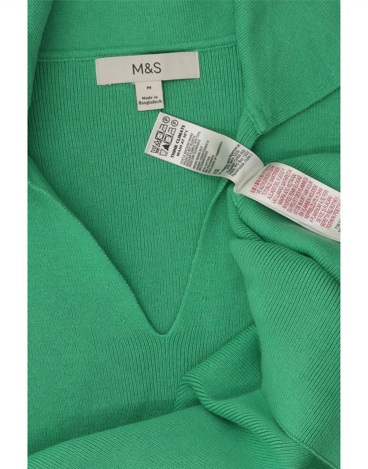 Marks & Spencer Polo Femme UK 12 Coton Vert Moyen