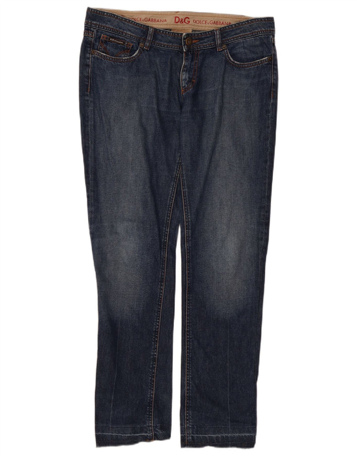 DOLCE & GABBANA Jean bootcut taille basse coupe ajustée pour femme W34 L30 Bleu