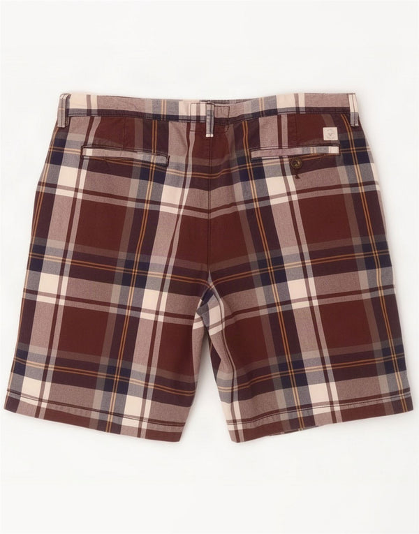 American Eagle Short chino pour homme Large W36 en coton à carreaux marron
