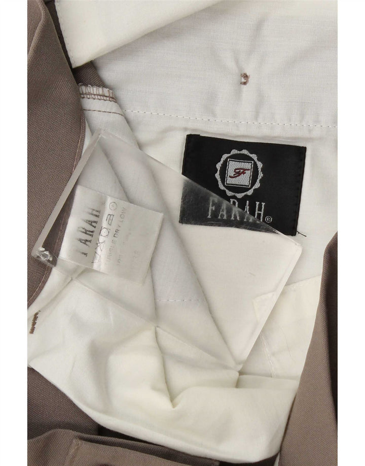 Farah Pantalon Chino Fuselé Homme W38 L27 Marron Polyester